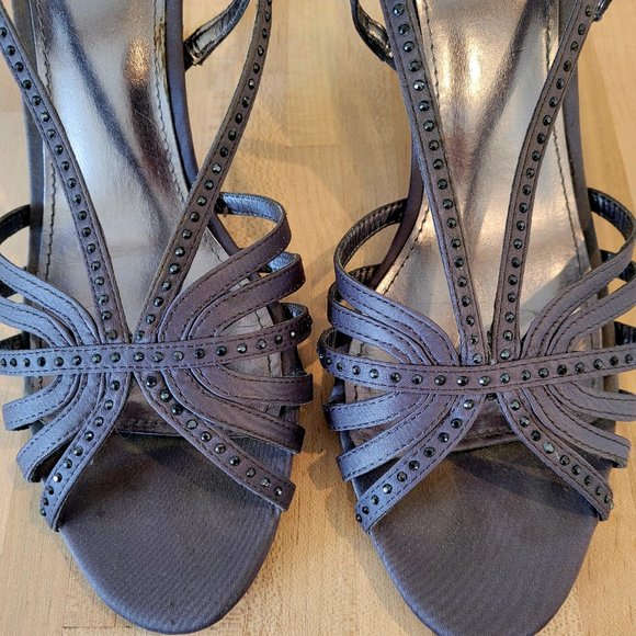 Metaphor Grey Rhinestone Strappy Evening Sandals. Size 9.5 - Picture 9 of 9